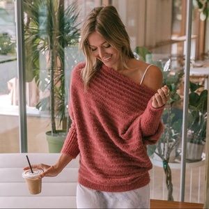 NWT! - LoveStitch | Blissful Fuzzy Ribbed Boatneck